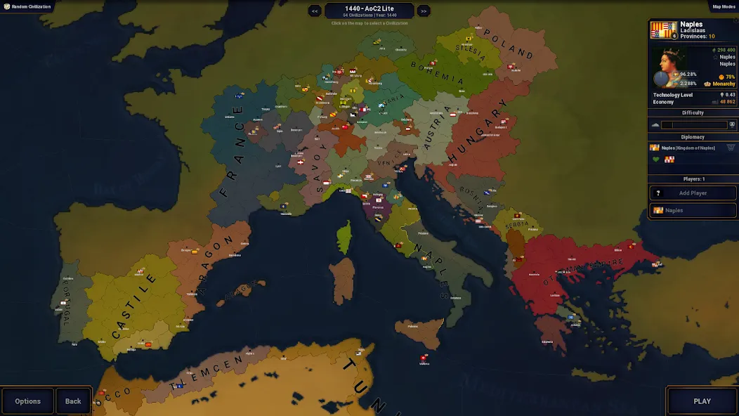 Age of History II - Lite (Эйдж оф Гистори ) [МОД: Много монет, Открытые уровни и Мега MOD] Screenshot 1