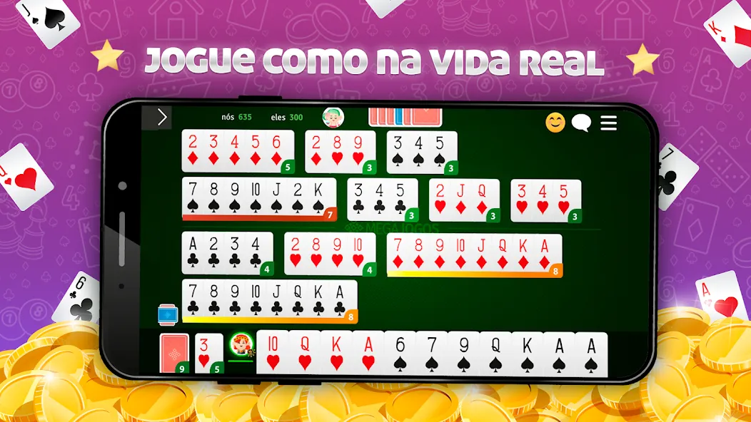 Buraco Online - Mano a Mano (Бурако Онлайн) [МОД: Меню, Бесконечные монеты и Открытые уровни] Screenshot 2