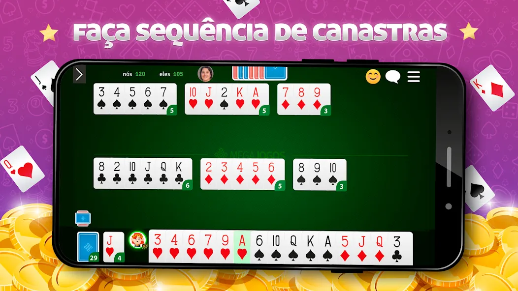 Buraco Online - Mano a Mano (Бурако Онлайн) [МОД: Меню, Бесконечные монеты и Открытые уровни] Screenshot 5