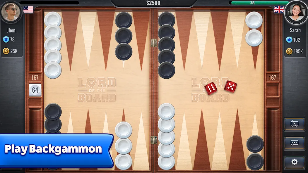 Backgammon - Lord of the Board (Бэкгаммон) [МОД: Бесконечные деньги, Монеты и Мега MOD] Screenshot 1