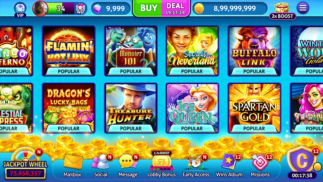 Jackpot Madness Slots Casino (Джекпотджой Слоты) [МОД: Меню, Бесконечные монеты и Открытые уровни] Screenshot 5