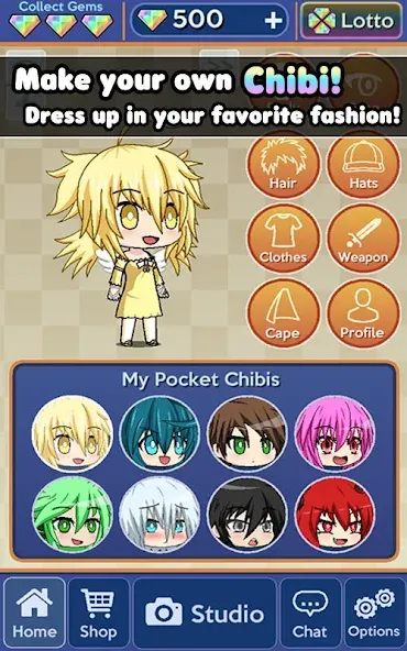 Pocket Chibi - Anime Dress Up (Покет Чиби) [МОД: Много монет, Открытые уровни и Мега MOD] Screenshot 2