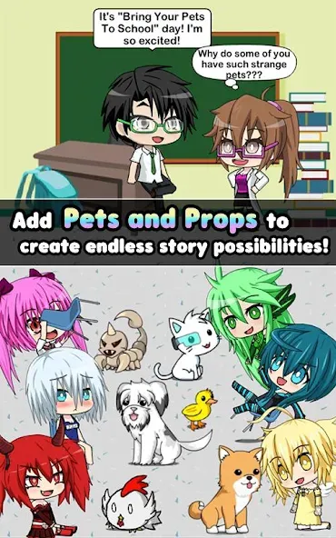 Pocket Chibi - Anime Dress Up (Покет Чиби) [МОД: Много монет, Открытые уровни и Мега MOD] Screenshot 4