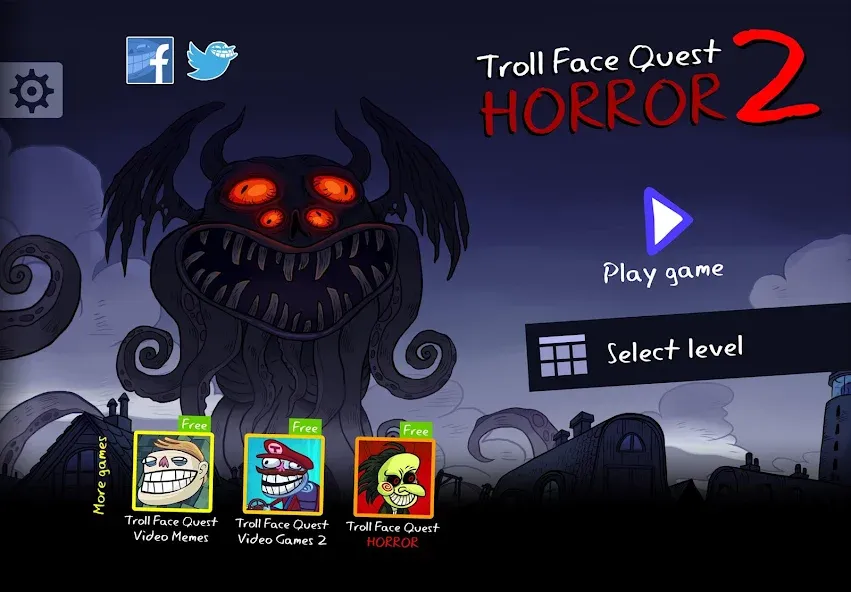 Troll Face Quest: Horror 2 (Тролль Фейс Квест) [МОД: Все открыто, Дополнительные деньги и Меню MOD] Screenshot 1