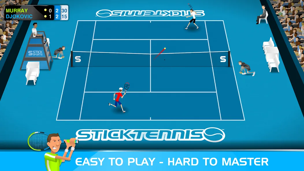 Stick Tennis (Стик Теннис) [МОД: Бесконечные деньги, Монеты и Мега MOD] Screenshot 1