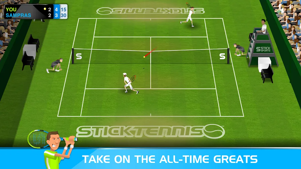 Stick Tennis (Стик Теннис) [МОД: Бесконечные деньги, Монеты и Мега MOD] Screenshot 2