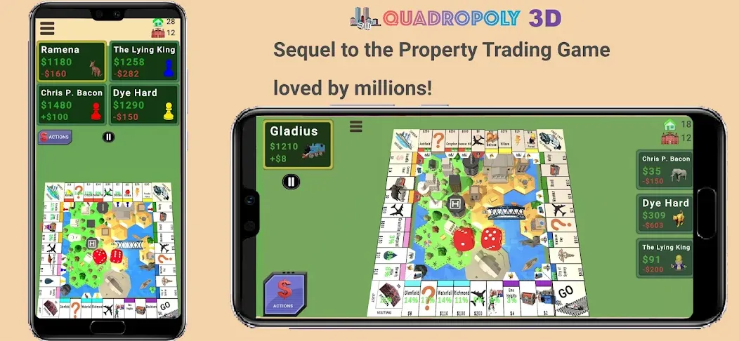 Quadropoly - Monopolist Tycoon [МОД: Меню, Бесконечные монеты и Открытые уровни] Screenshot 1