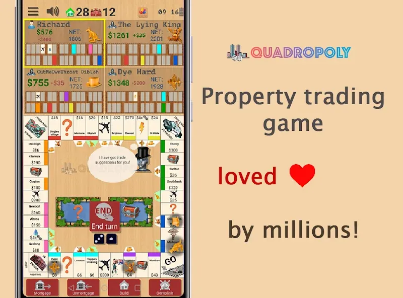 Quadropoly - Classic Business [МОД: Деньги, Монеты и Меню MOD] Screenshot 1