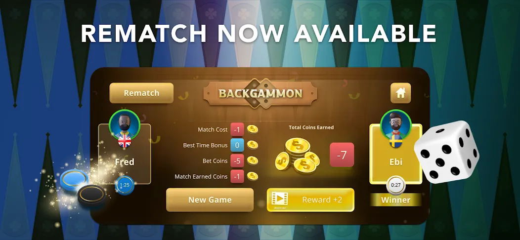 Backgammon Classic + Online [МОД: Много монет, Открытые уровни и Мега MOD] Screenshot 1