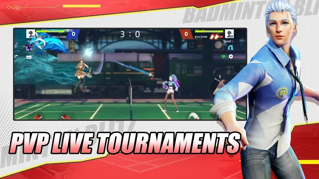 Badminton Blitz - PVP online (Бэдминтон Блиц) [МОД: Все открыто, Дополнительные деньги и Меню MOD] Screenshot 4