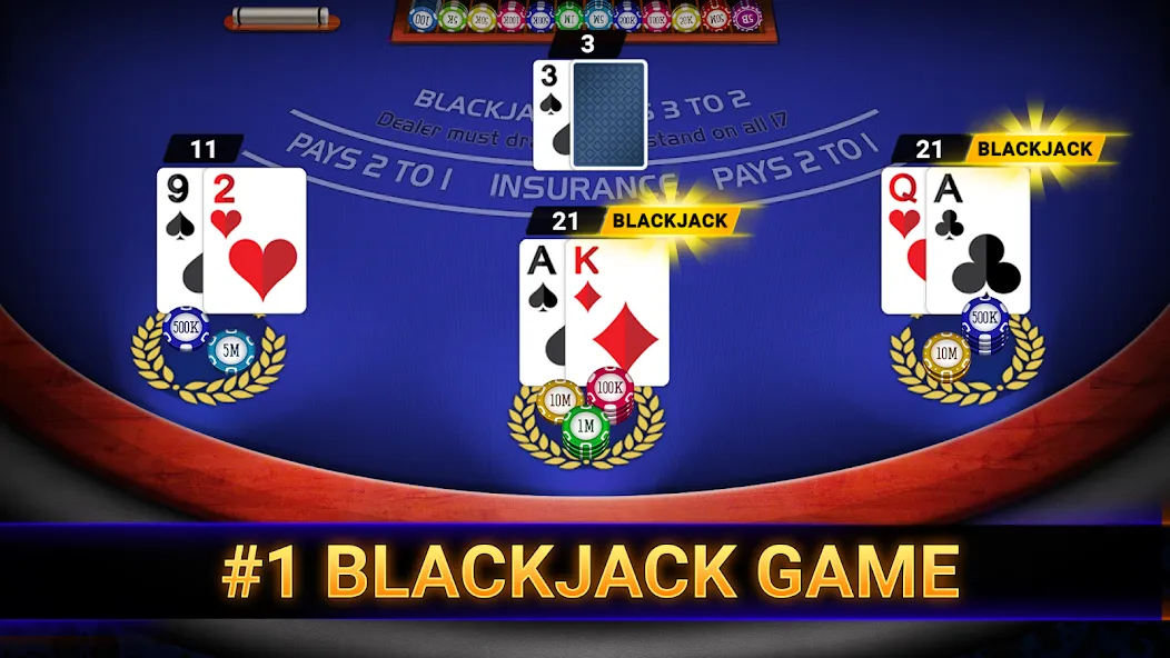 Blackjack 21: online casino (Блэкджек 21) [МОД: Все открыто, Дополнительные деньги и Меню MOD] Screenshot 1