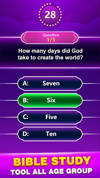 Bible Trivia - Word Quiz Game (Библейская викторина) [МОД: Деньги, Монеты и Меню MOD] Screenshot 1