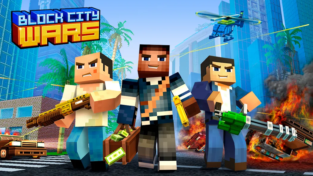 Block City Wars: Pixel Shooter (Блок Сити Варс) [МОД: Бесконечные деньги, Монеты и Мега MOD] Screenshot 1