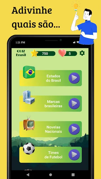 Quiz Brasil (Квиз Бразилия) [МОД: Все открыто, Дополнительные деньги и Меню MOD] Screenshot 2
