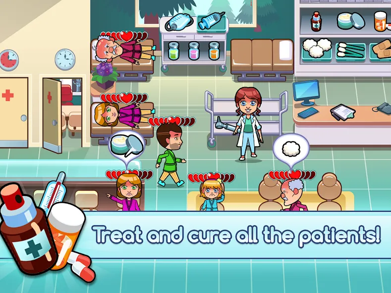 Hospital Dash Tycoon Simulator (Хоспиталь Даш Тайкун Симулятор) [МОД: Деньги, Монеты и Меню MOD] Screenshot 2