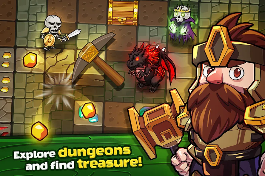 Mine Quest: Battle Dungeon RPG (Майн Квест) [МОД: Деньги, Монеты и Меню MOD] Screenshot 1