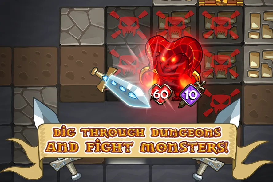 Mine Quest: Battle Dungeon RPG (Майн Квест) [МОД: Деньги, Монеты и Меню MOD] Screenshot 3