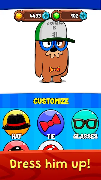 My Grumpy: Funny Virtual Pet (Май Грампи) [МОД: Меню, Бесконечные монеты и Открытые уровни] Screenshot 3