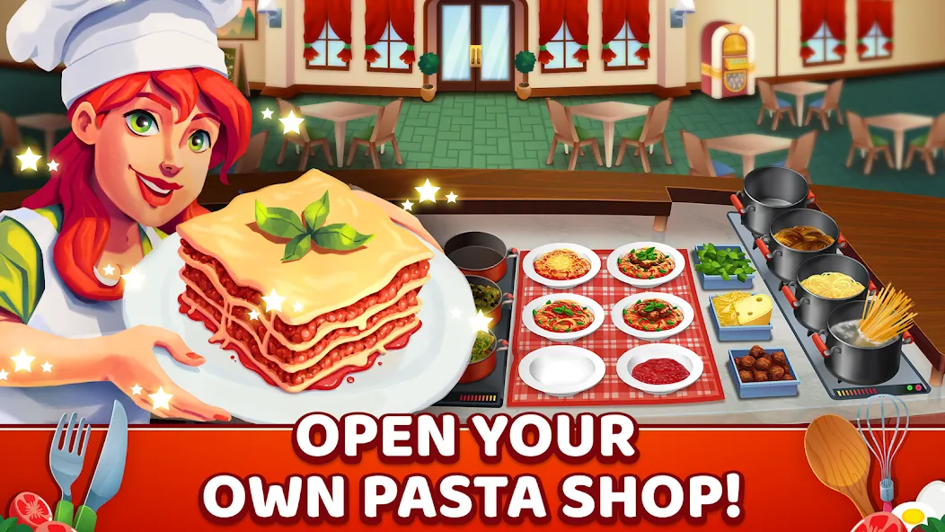 My Pasta Shop: Cooking Game (Мой Паста Шоп) [МОД: Все открыто, Дополнительные деньги и Меню MOD] Screenshot 1