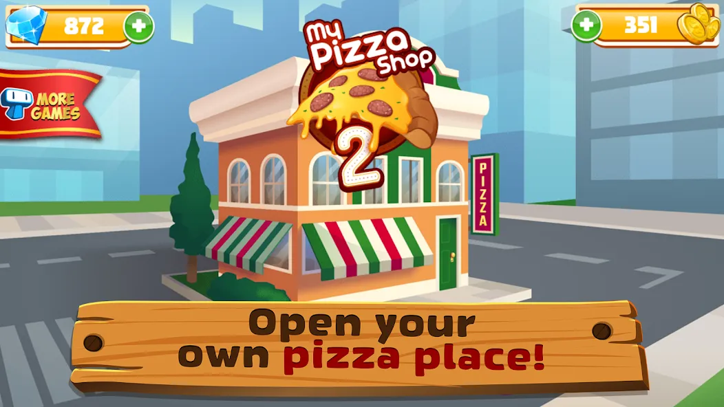 My Pizza Shop 2: Food Games (Мой Пиццерия 2) [МОД: Много денег, Монет и Все открыто] Screenshot 1
