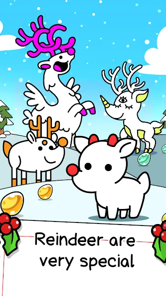 Reindeer Evolution: Idle Game (Рейндир Эволюция) [МОД: Много денег, Монет и Все открыто] Screenshot 1
