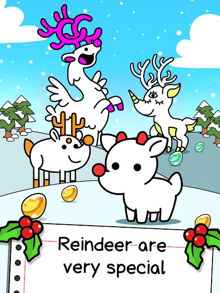 Reindeer Evolution: Idle Game (Рейндир Эволюция) [МОД: Много денег, Монет и Все открыто] Screenshot 5