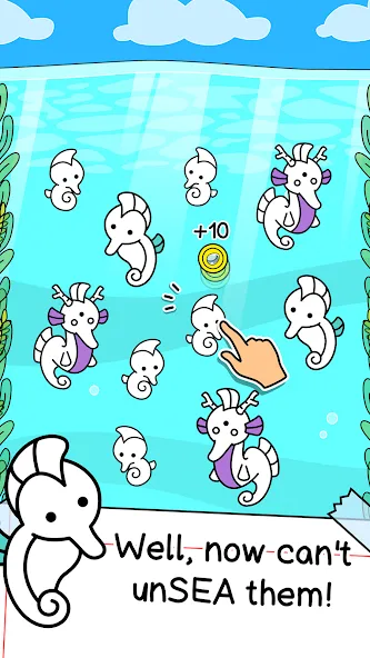Seahorse Evolution: Sea Mutant (Сиходеволюция) [МОД: Деньги, Монеты и Меню MOD] Screenshot 2