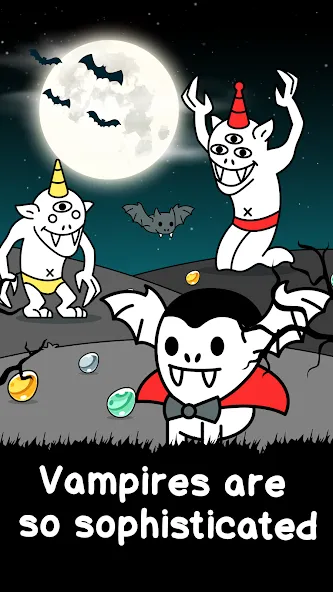 Vampire Evolution: Idle Horror (Вампирская эволюция) [МОД: Много денег, Монет и Все открыто] Screenshot 1