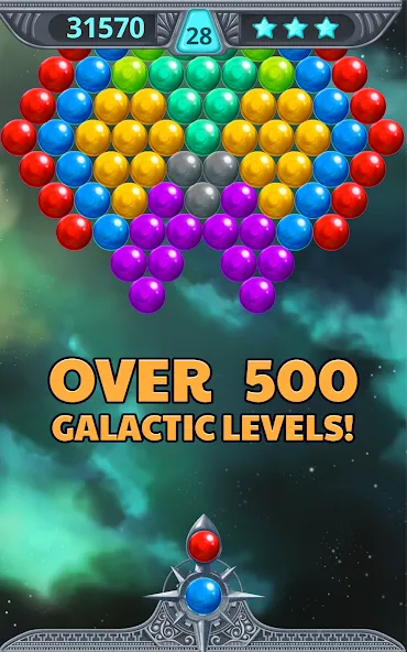 Bubble Shooter Space (Бубль шутер спейс) [МОД: Много монет, Открытые уровни и Мега MOD] Screenshot 1