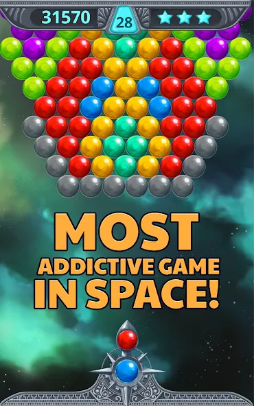 Bubble Shooter Space (Бубль шутер спейс) [МОД: Много монет, Открытые уровни и Мега MOD] Screenshot 2