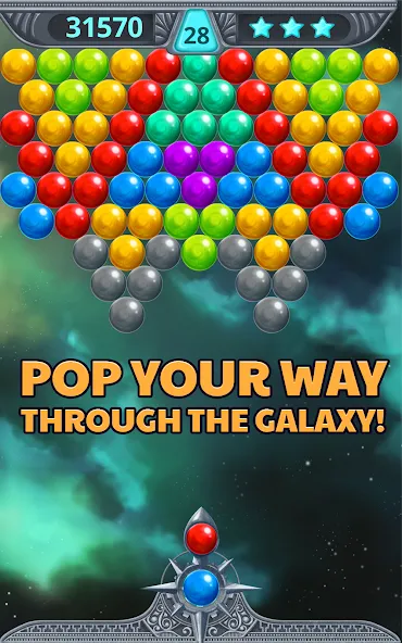 Bubble Shooter Space (Бубль шутер спейс) [МОД: Много монет, Открытые уровни и Мега MOD] Screenshot 3