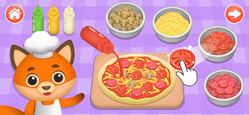 Kids Cooking Games 2+ Year Old [МОД: Меню, Бесконечные монеты и Открытые уровни] Screenshot 2