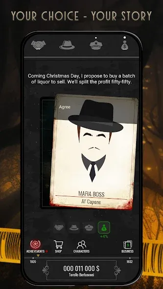 Mafia History (Зэ Хистори оф зэ Мафиа) [МОД: Бесконечные деньги, Монеты и Мега MOD] Screenshot 1