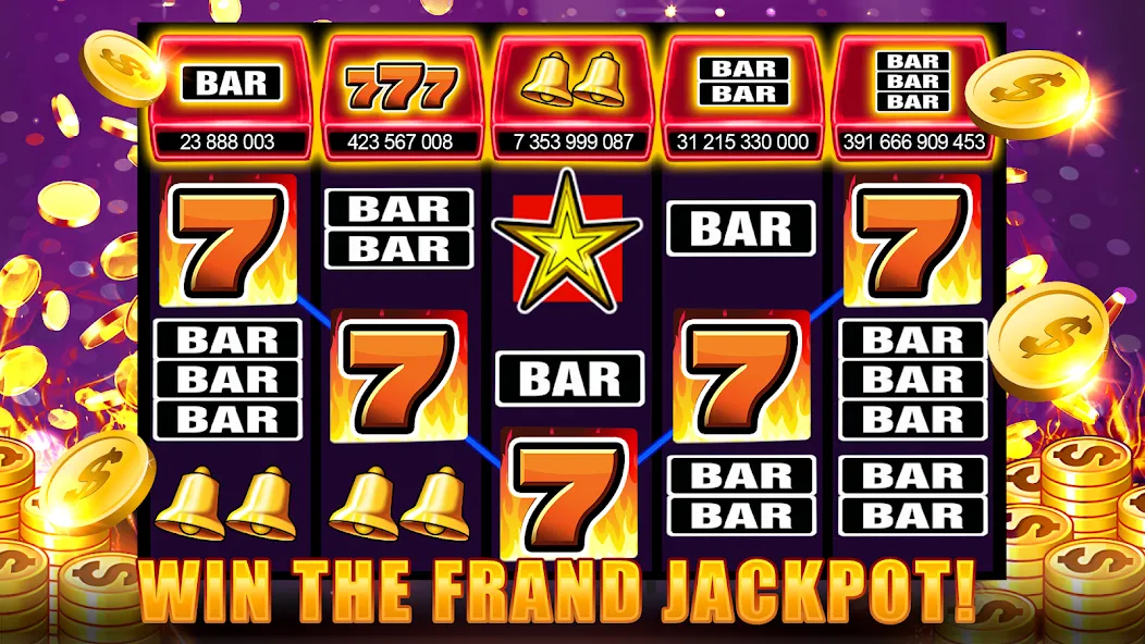 Slots 777 - Slot Machine Games [МОД: Меню, Бесконечные монеты и Открытые уровни] Screenshot 3