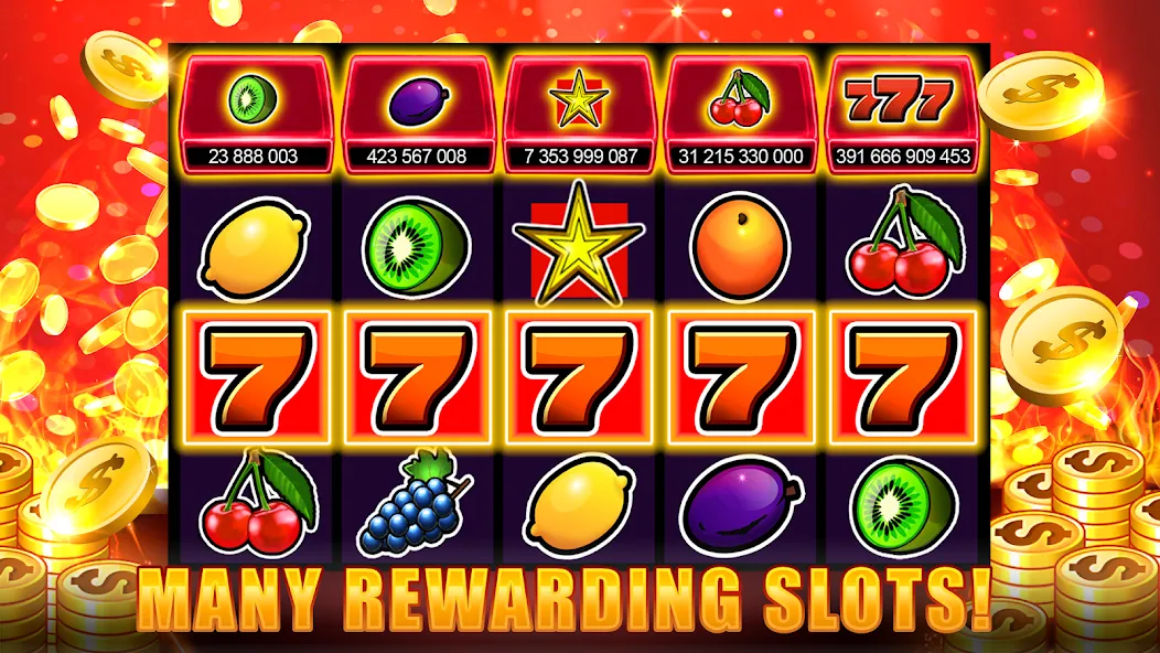 Slots 777 - Slot Machine Games [МОД: Меню, Бесконечные монеты и Открытые уровни] Screenshot 4