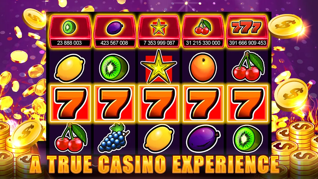 Slots 777 - Slot Machine Games [МОД: Меню, Бесконечные монеты и Открытые уровни] Screenshot 5