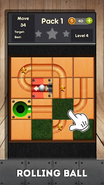 Rolling ball - slide puzzle [МОД: Меню, Бесконечные монеты и Открытые уровни] Screenshot 1