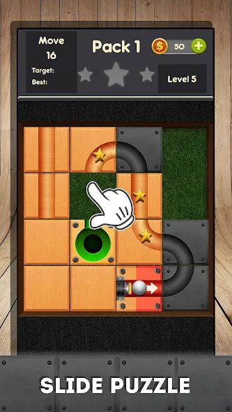Rolling ball - slide puzzle [МОД: Меню, Бесконечные монеты и Открытые уровни] Screenshot 2