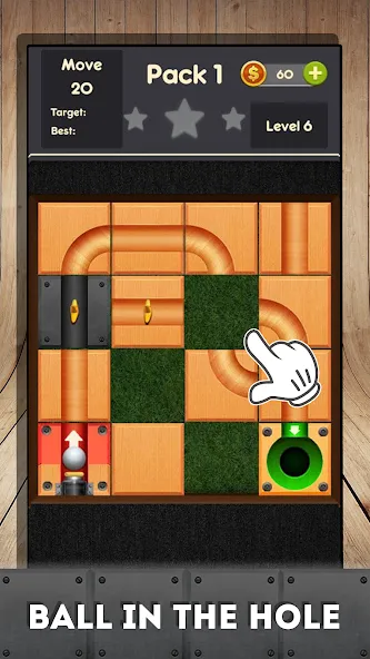 Rolling ball - slide puzzle [МОД: Меню, Бесконечные монеты и Открытые уровни] Screenshot 3