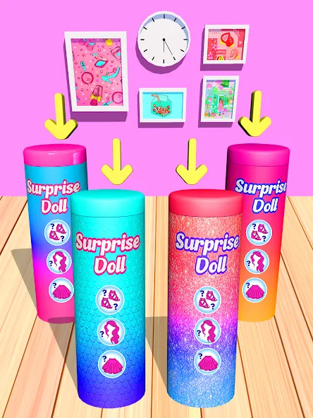 Color Reveal Suprise Doll Game (Цветной сюрпризный кукольный игровой набор) [МОД: Много денег, Монет и Все открыто] Screenshot 1