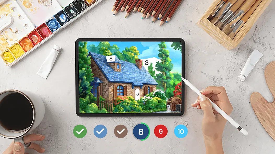 Tap Color Pro: Color By Number (Тап Колор Про) [МОД: Все открыто, Дополнительные деньги и Меню MOD] Screenshot 1