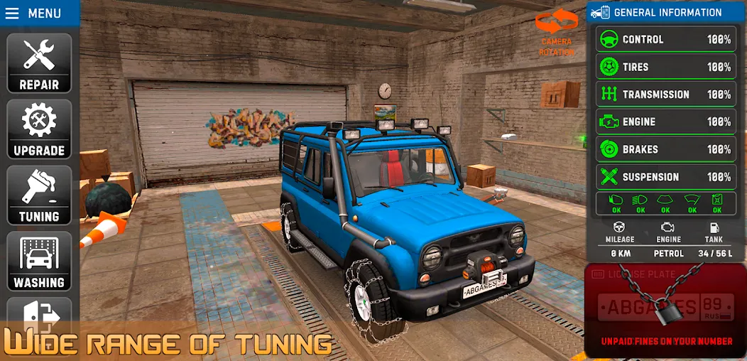 Russian Car Driver Uaz Hunter [МОД: Меню, Бесконечные монеты и Открытые уровни] Screenshot 4