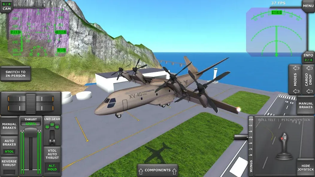Turboprop Flight Simulator (Турбовинтовой симулятор полета 3D) [МОД: Деньги, Монеты и Меню MOD] Screenshot 4