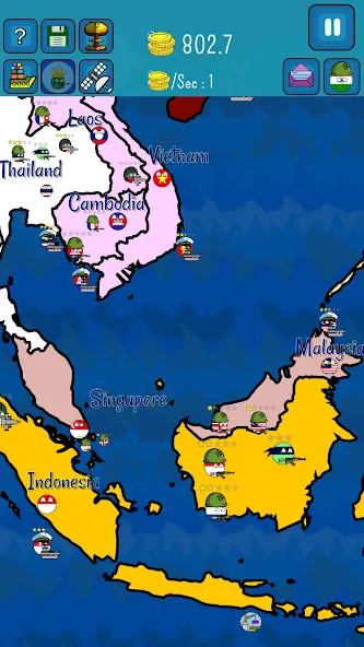 Dictators : No Peace (Диктаторс) [МОД: Много денег, Монет и Все открыто] Screenshot 1