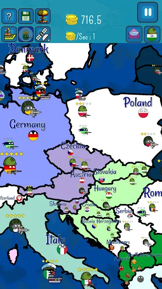 Dictators : No Peace (Диктаторс) [МОД: Много денег, Монет и Все открыто] Screenshot 3