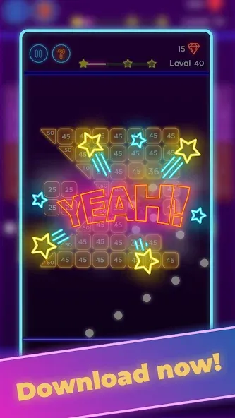 Brick Breaker - Neon Bricks [МОД: Много монет, Открытые уровни и Мега MOD] Screenshot 1