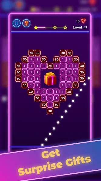 Brick Breaker - Neon Bricks [МОД: Много монет, Открытые уровни и Мега MOD] Screenshot 2
