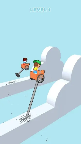 Hammer Race 3D (Хаммер Рейс 3D) [МОД: Бесконечные деньги, Монеты и Мега MOD] Screenshot 2