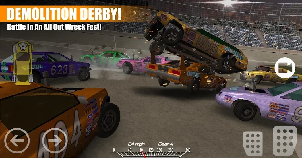 Demolition Derby 2 (Демолиция Дерби 2) [МОД: Меню, Бесконечные монеты и Открытые уровни] Screenshot 1