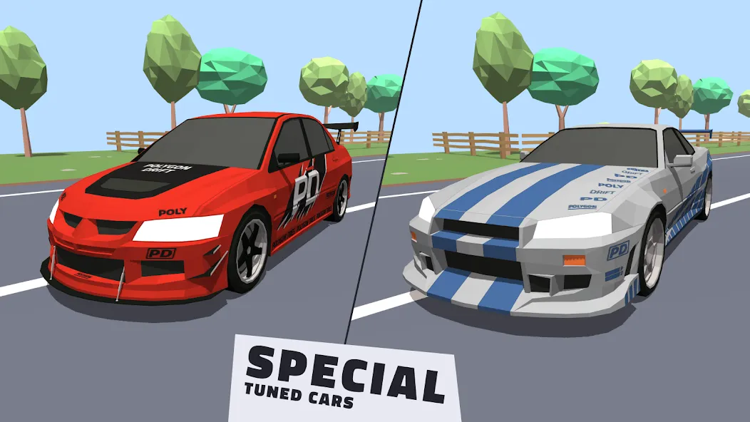 Polygon Drift: Traffic Racing (Полигон Дрифт) [МОД: Все открыто, Дополнительные деньги и Меню MOD] Screenshot 1
